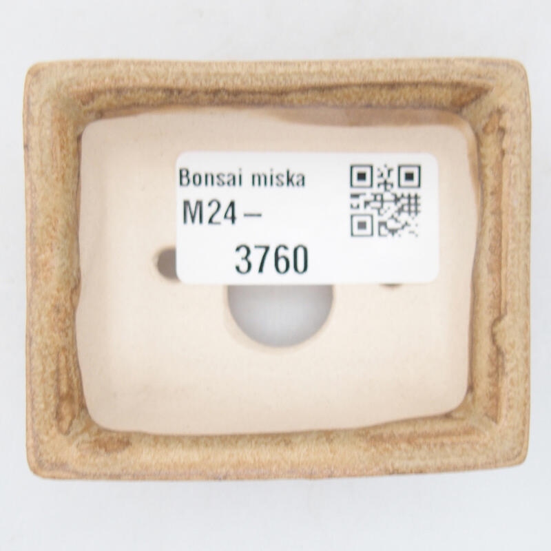 Keramická bonsai miska 6,5 x 5 x 2,5 cm, barva béžová