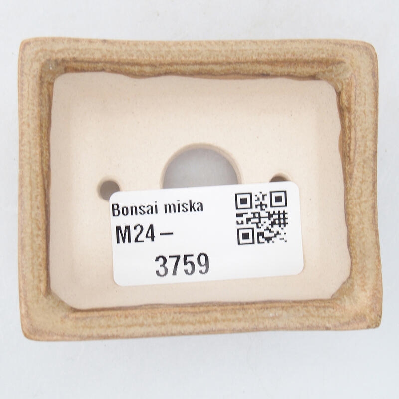 Keramická bonsai miska 6,5 x 5 x 2,5 cm, barva béžová