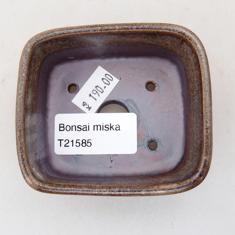 Keramická bonsai miska 7,5 x 7 x 3 cm, barva hnědá