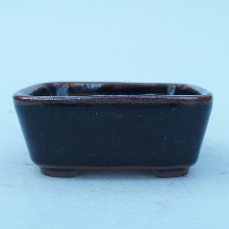 Keramická bonsai miska 8 x 7 x 3 cm, barva černohnědá