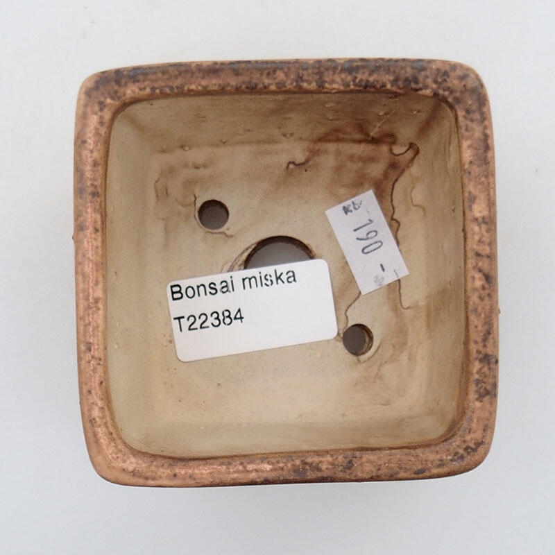 Keramická bonsai miska 8 x 8 x 5,5 cm, barva růžová