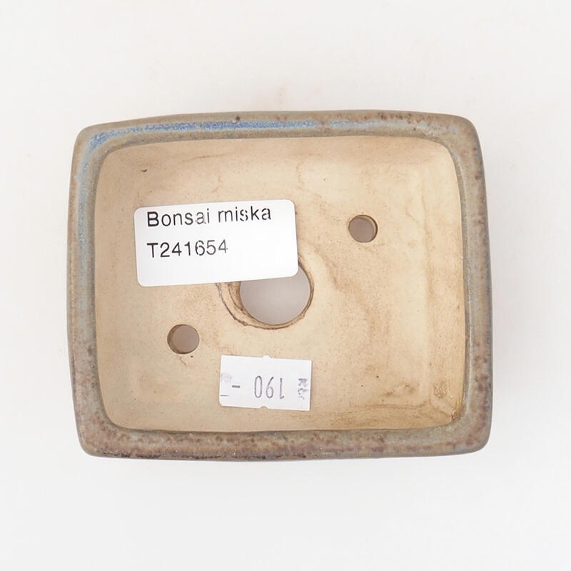 Keramická bonsai miska 9 x 7,5 x 3,5 cm, barva modrošedá